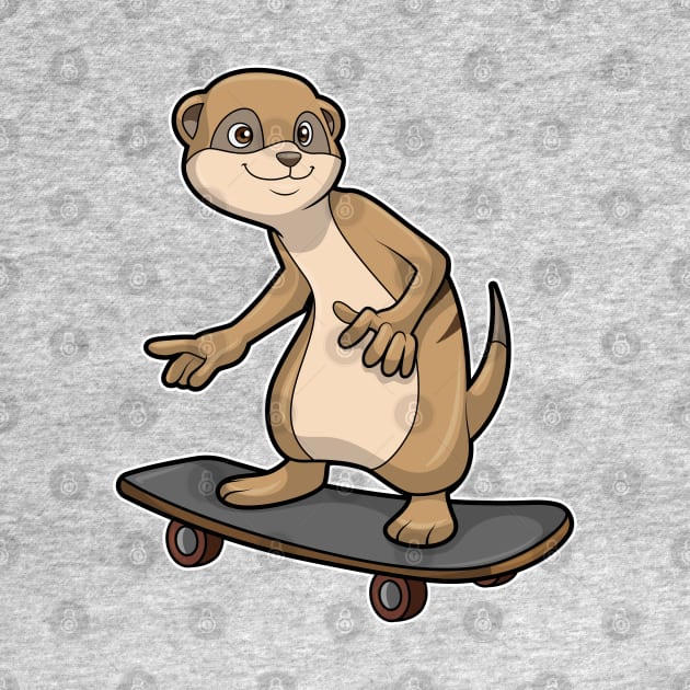 Meerkat as Skater with Skateboard by Markus Schnabel